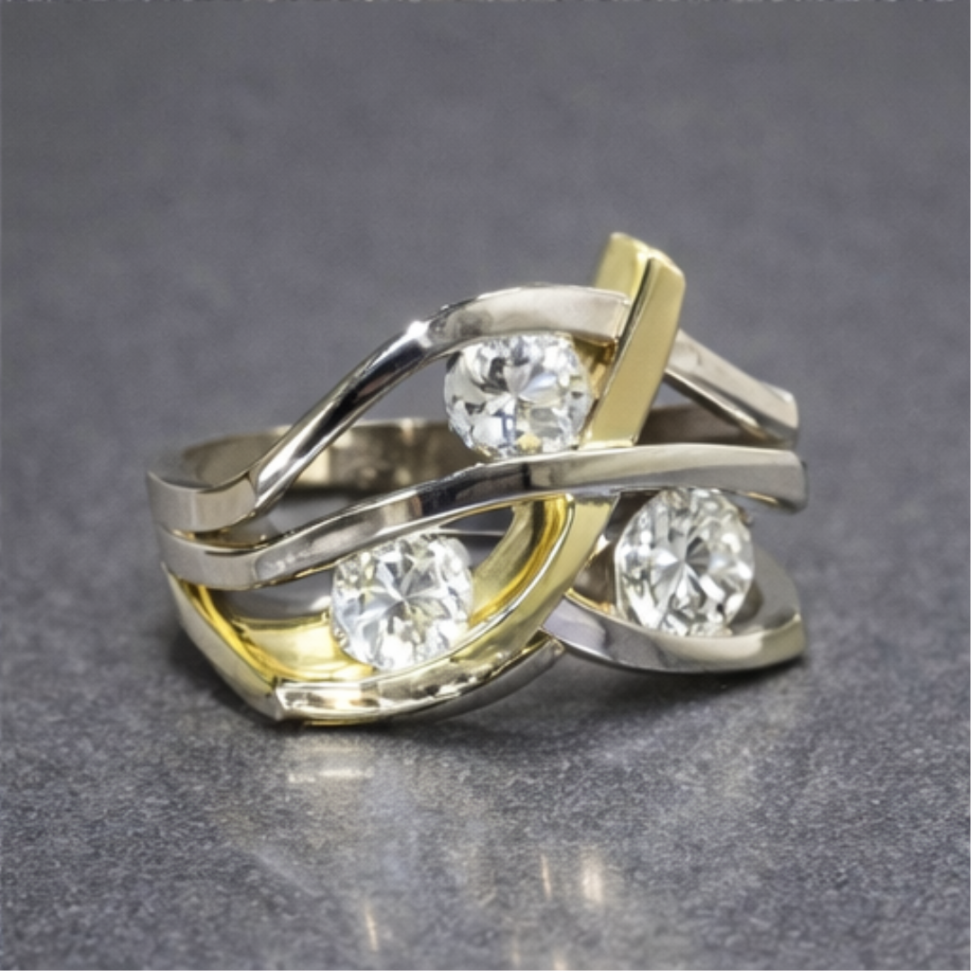 Split Band Diamond Accent Ring
