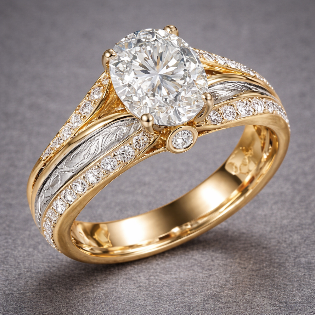 Graceful Vintage Gold Diamond Ring