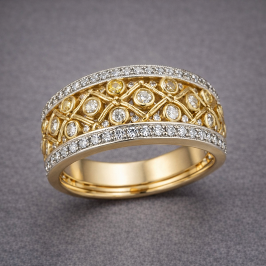 Ornate Gold Diamond Heirloom Ring