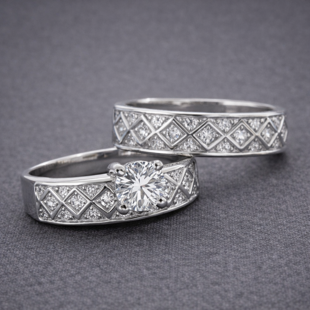 Timeless Silver Diamond Wedding Ring