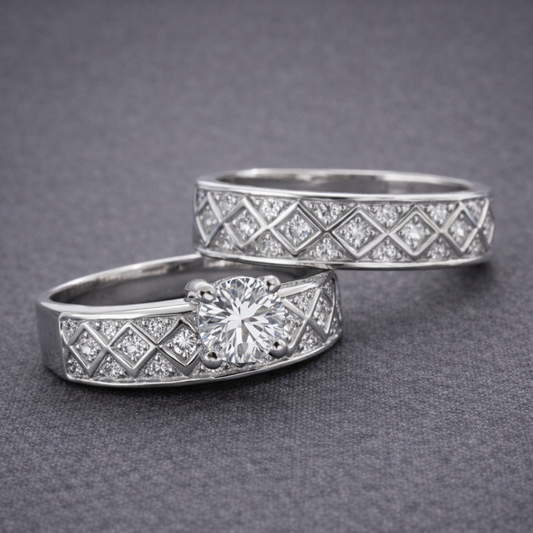 Timeless Silver Diamond Wedding Ring
