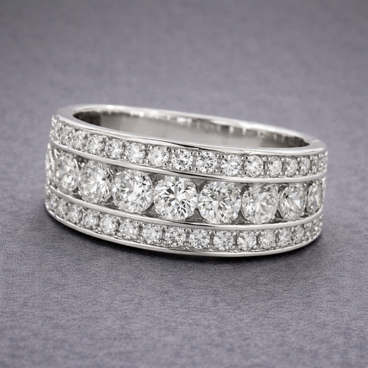 Timeless Silver Diamond Anniversary Ring