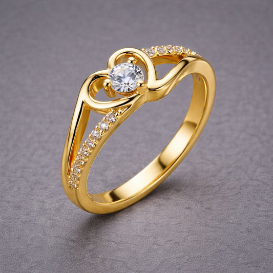 Graceful Gold Solitaire Ring