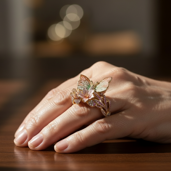 Vintage Golden Brimhaven Floral Ring