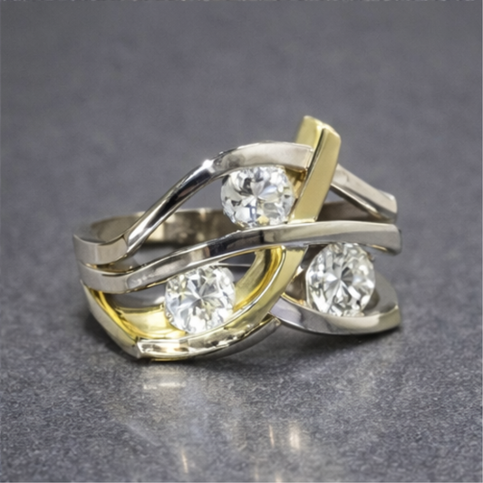 Split Band Diamond Accent Ring