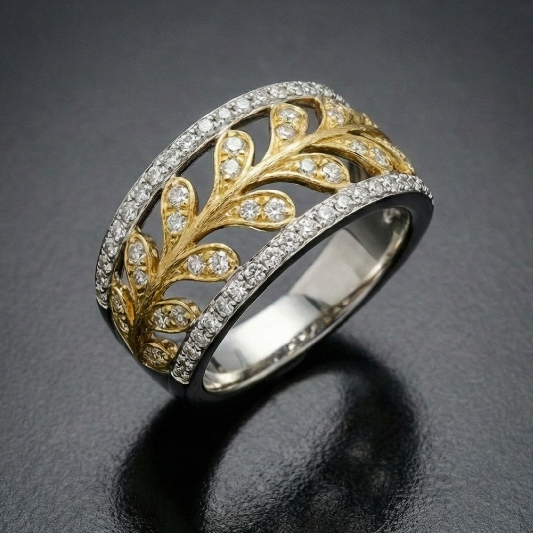 Interwoven Gold Crest Ring