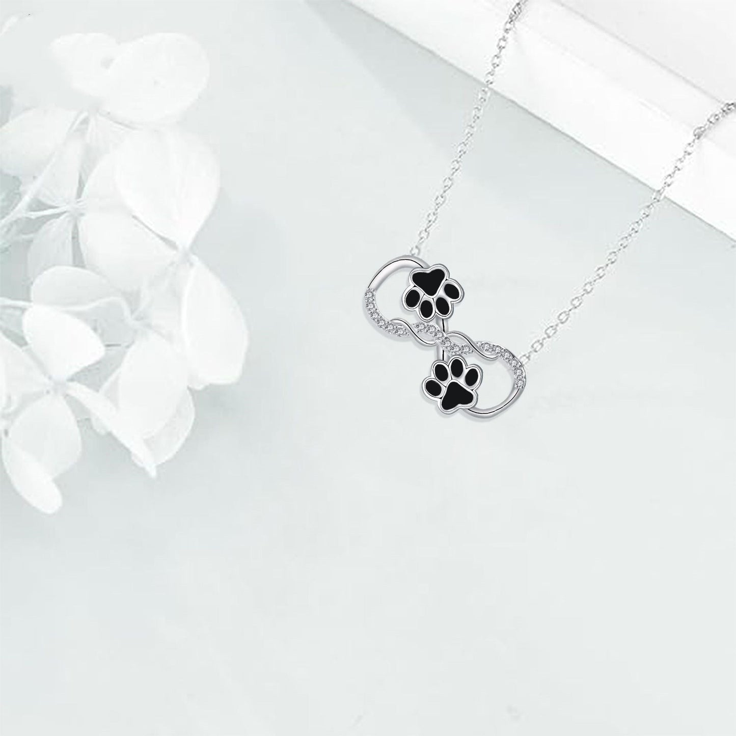 Infinity Symbol Pendant Necklace with Zirconia