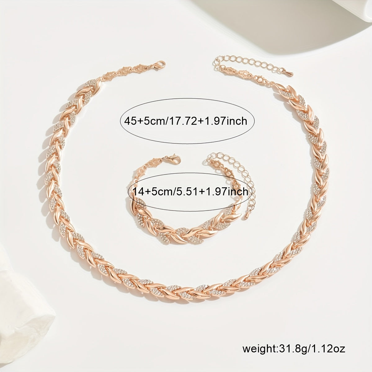 Elegant Glass Rhinestone Fish Tail Set
