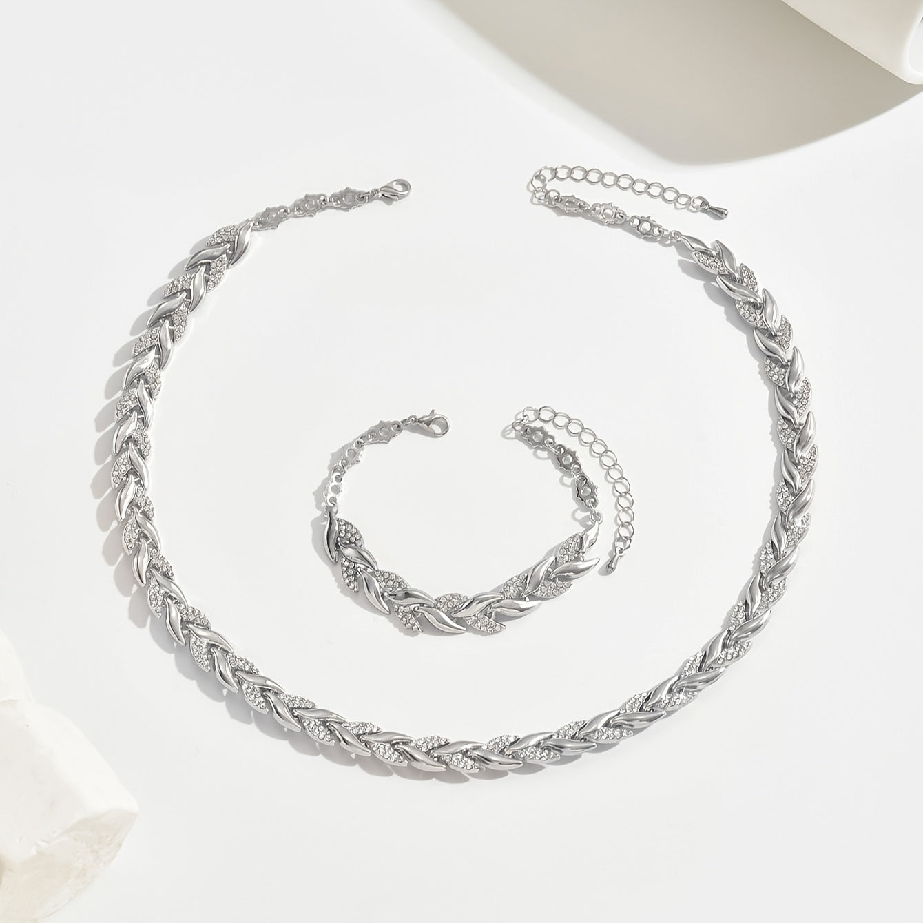 Elegant Glass Rhinestone Fish Tail Set