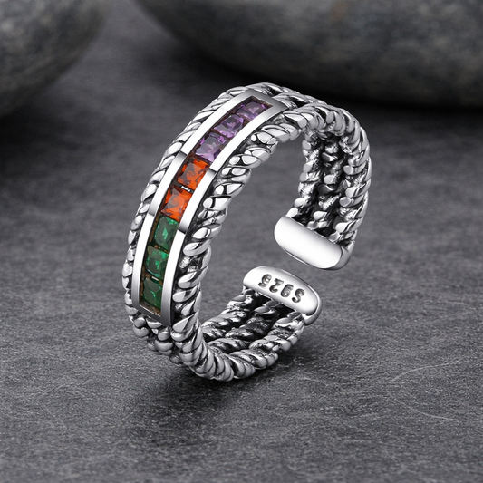 Eleanor | Vintage Mosaic Silver Ring