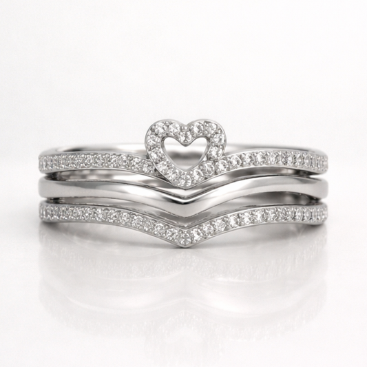 Eliza | Shining Love Wish Bone Stacking Rings