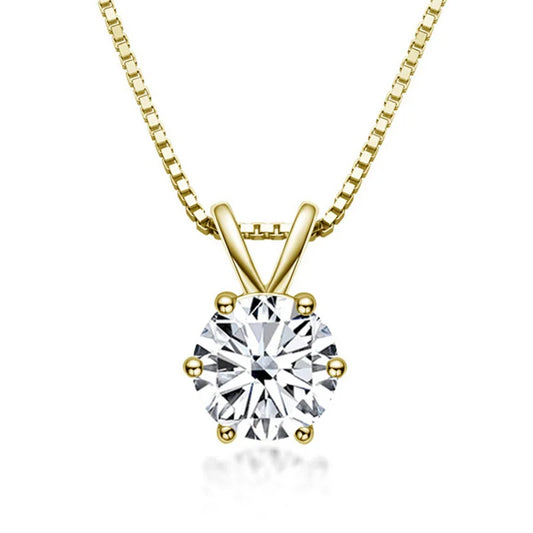 Elegant solitaire necklace with moissanite