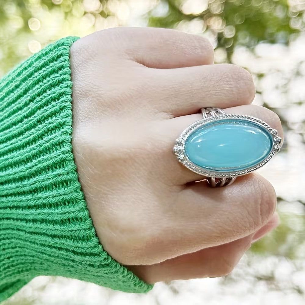 Vintage Sterling Silver Turquoise Statement Ring
