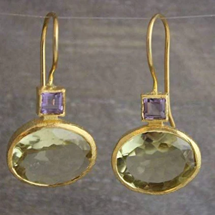 Vintage Green Gold Earrings