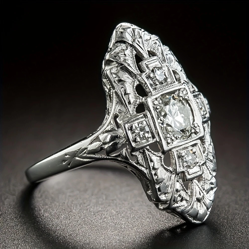 Vintage Oval Glossy Sterling Silver Ring