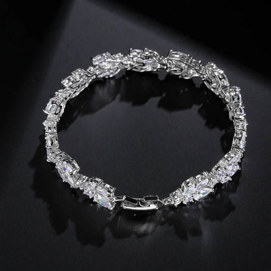 Vintage Sparkling Silver Chain Bracelet